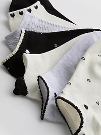 7pk Heart Sneaker Socks