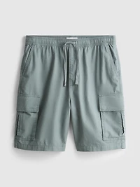 Linen-Blend Cargo Shorts
