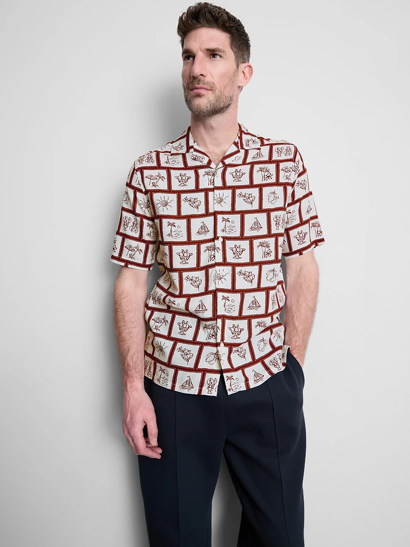 Coastal Tile-Print Shirt