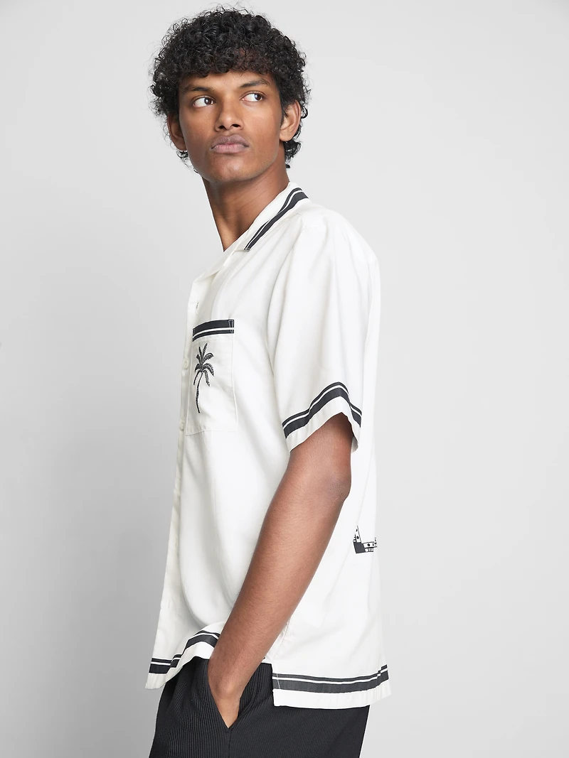 Palm Print Resort Shirt