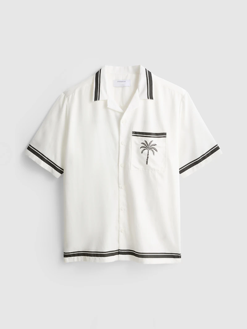 Palm Print Resort Shirt