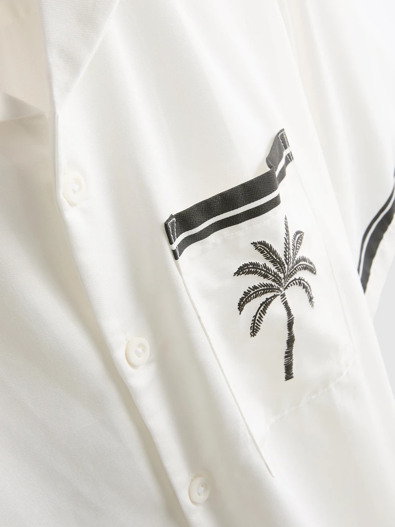 Palm Print Resort Shirt