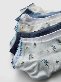 7pk Ditsy Patterned Sneaker Socks