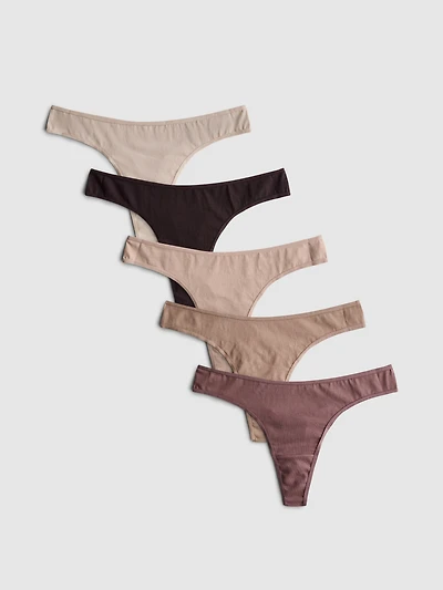 5pk Neutral Cotton Thongs
