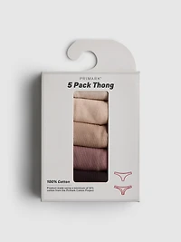 5pk Neutral Cotton Thongs