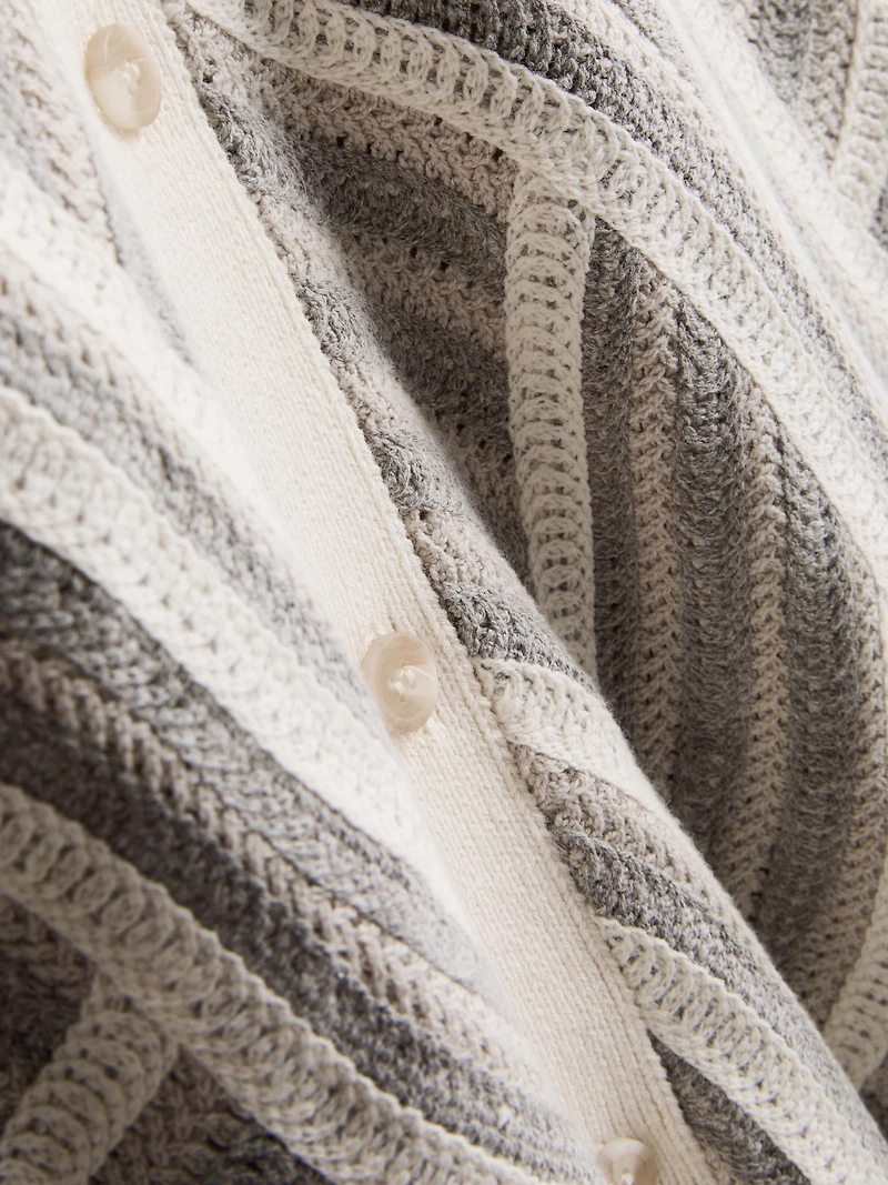 The Edit Wave Crochet Button-Up Shirt