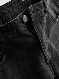 Mid-Rise Baggy Denim Shorts