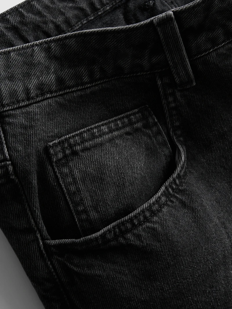 Mid-Rise Baggy Denim Shorts