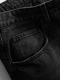 Mid-Rise Baggy Denim Shorts