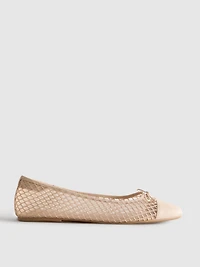 Mesh Square Ballet Pumps