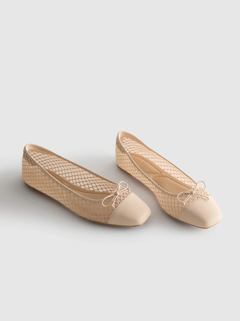 Mesh Square Ballet Pumps