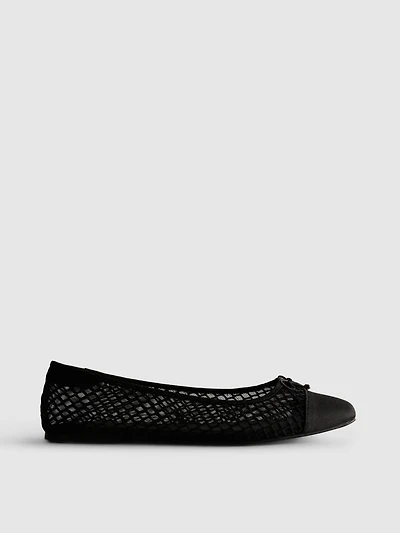 Mesh Square Ballet Pumps