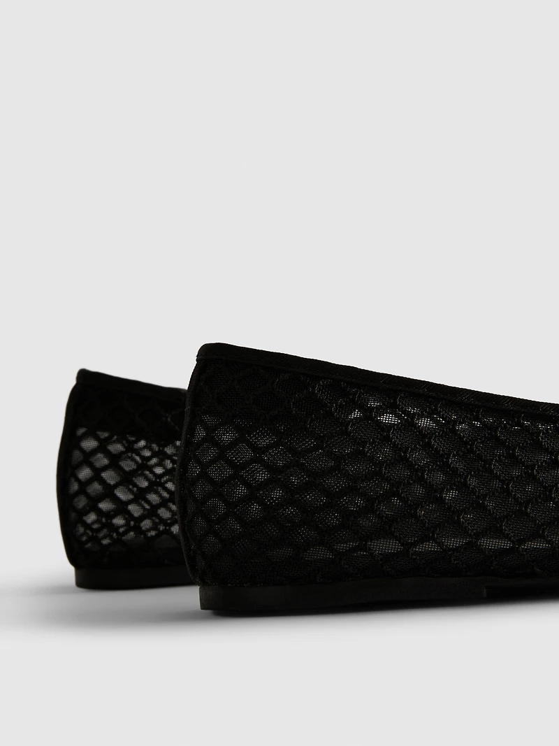 Mesh Square Ballet Pumps