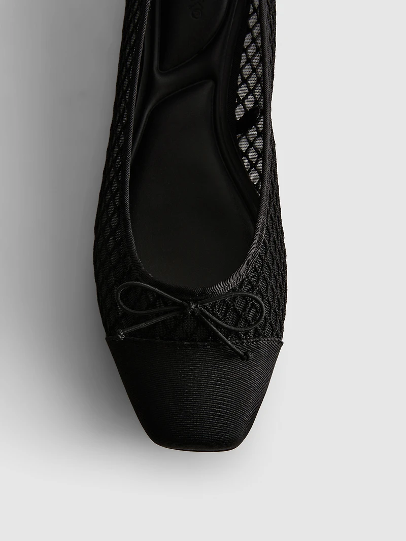Mesh Square Ballet Pumps
