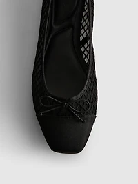 Mesh Square Ballet Pumps