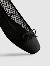 Mesh Square Ballet Pumps
