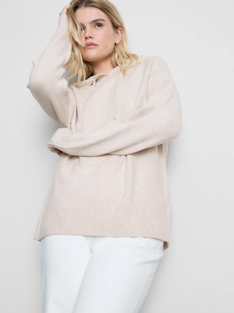 Knitted Drawstring Hoodie