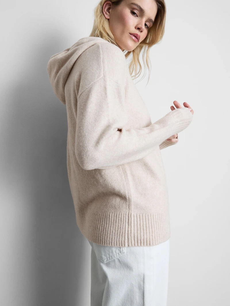 Knitted Drawstring Hoodie