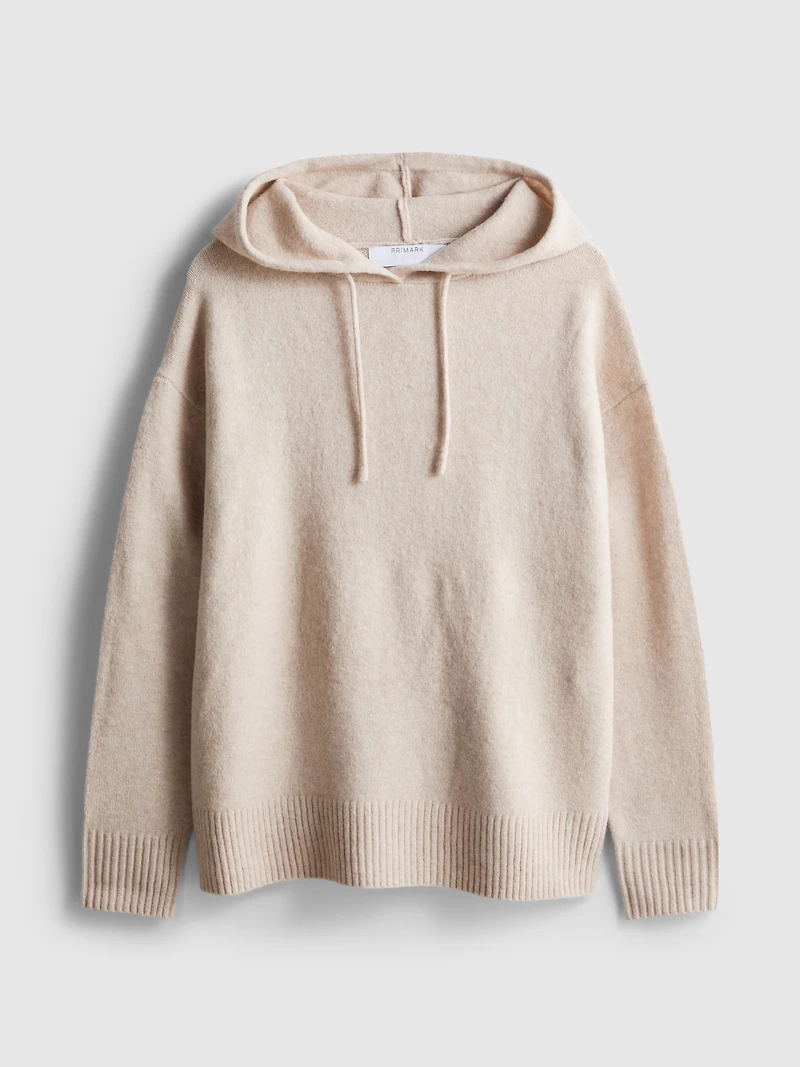Knitted Drawstring Hoodie