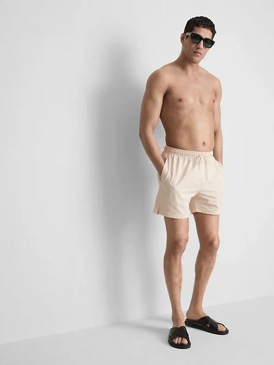 Men's Ivory Textured Swimming Shorts