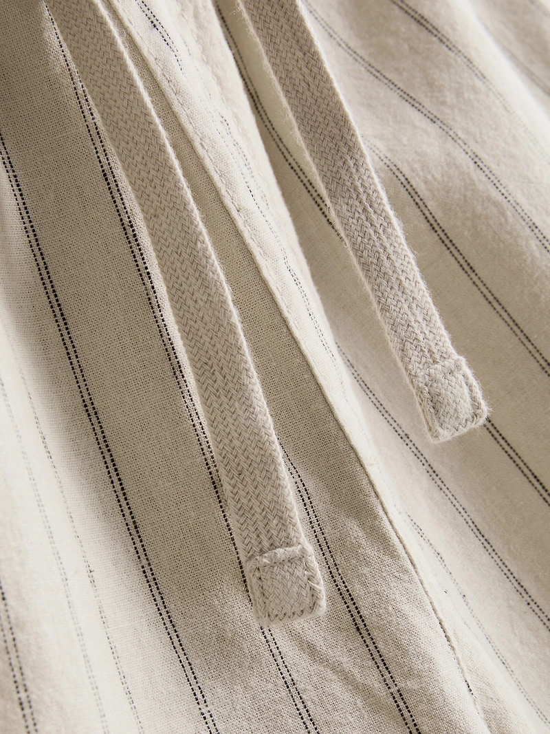 Linen Blend Striped Shorts