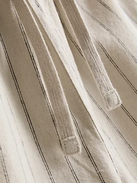 Linen Blend Striped Shorts