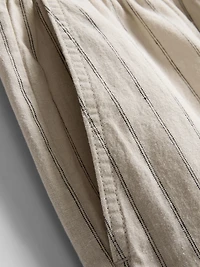Linen Blend Striped Shorts