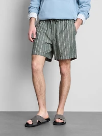 Linen Blend Striped Shorts