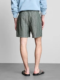 Linen Blend Striped Shorts