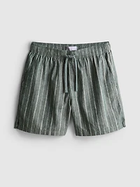 Linen Blend Striped Shorts