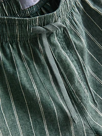 Linen Blend Striped Shorts