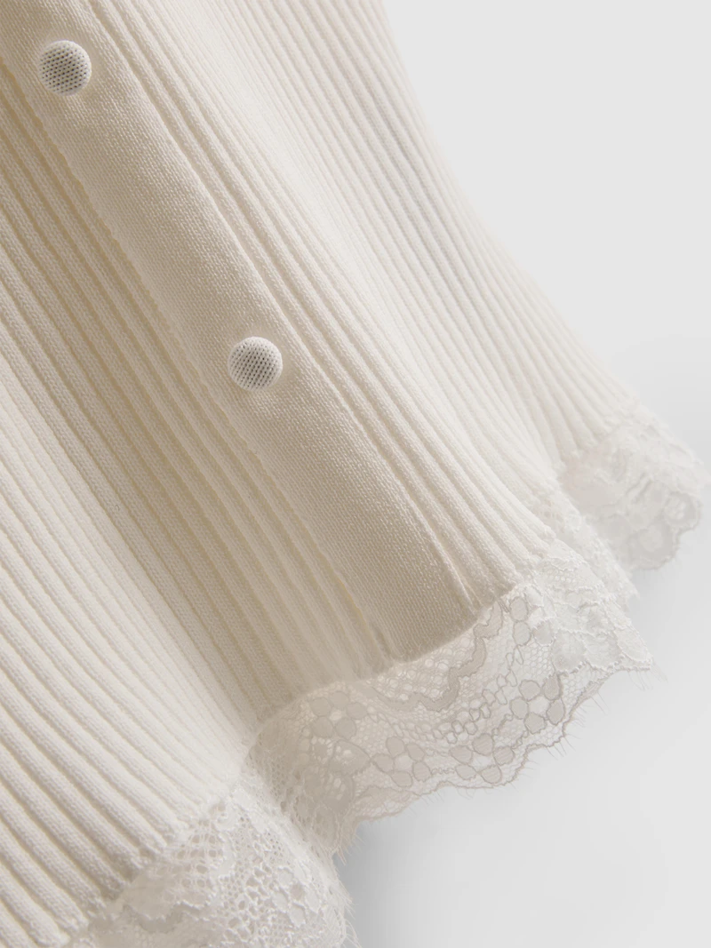 Lace Trim Ribbed Tank Top