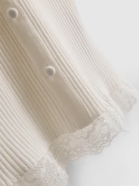 Lace Trim Ribbed Tank Top