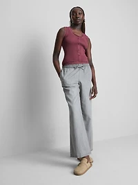 Lace Trim Ribbed Tank Top