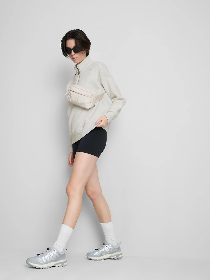 Cotton Blend Half-Zip Sweatshirt