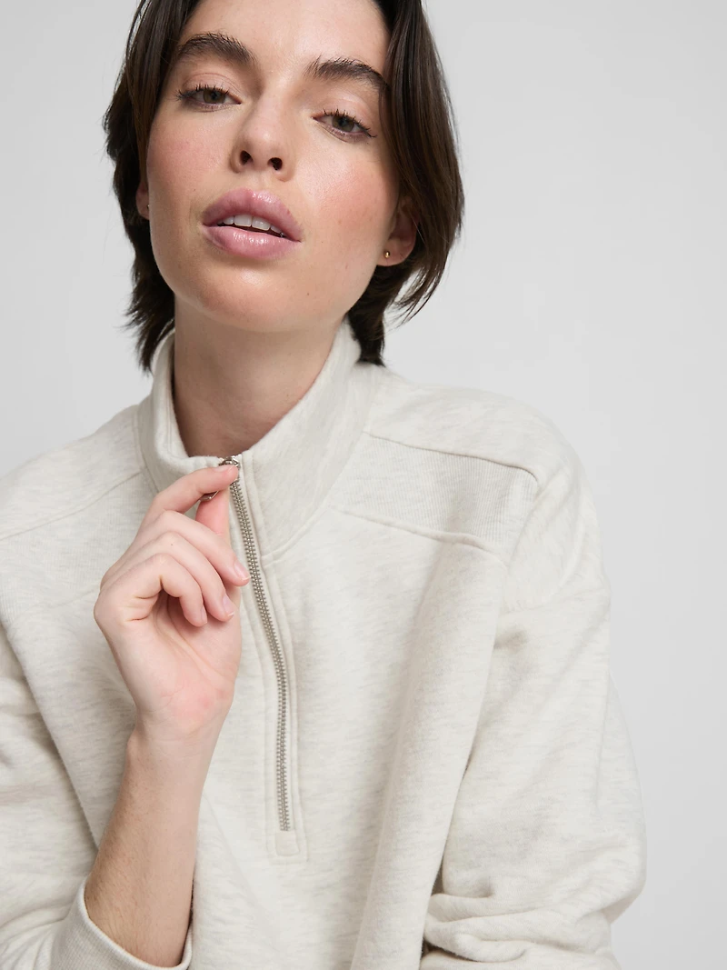 Cotton Blend Half-Zip Sweatshirt