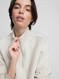 Cotton Blend Half-Zip Sweatshirt