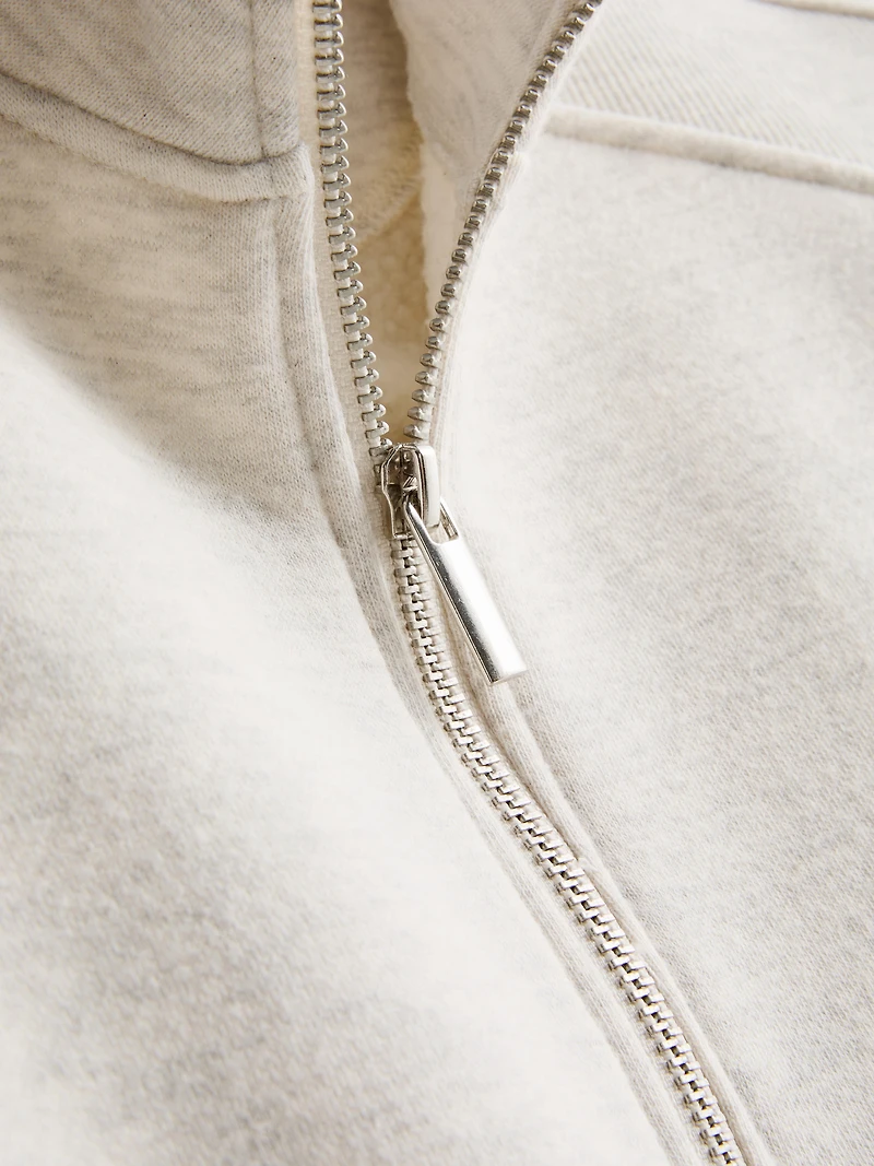 Cotton Blend Half-Zip Sweatshirt