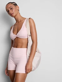 Gingham Twist Front Active Crop Top