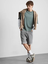 Straight Fit Denim Shorts