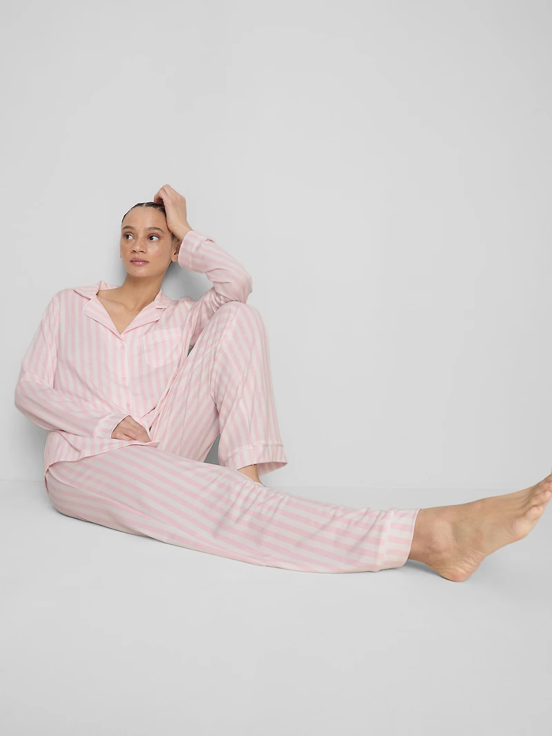 Striped Jersey Boyfriend Pajamas