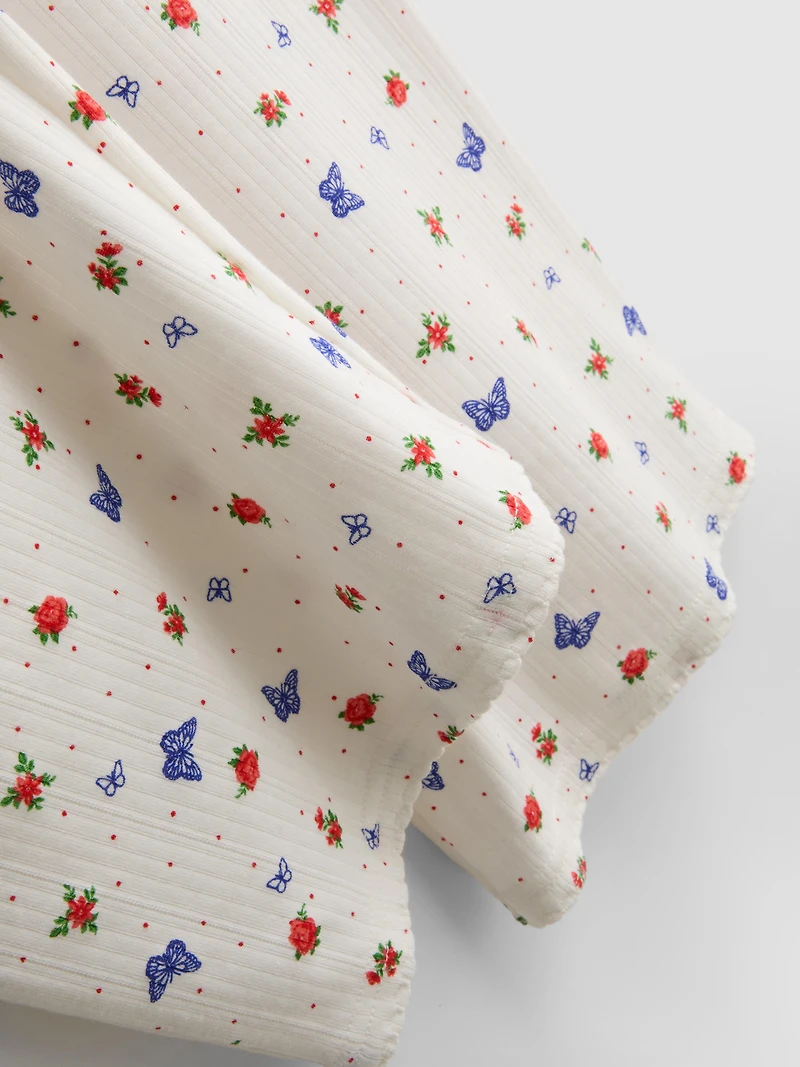 Ribbed Butterfly Pajama Bottoms