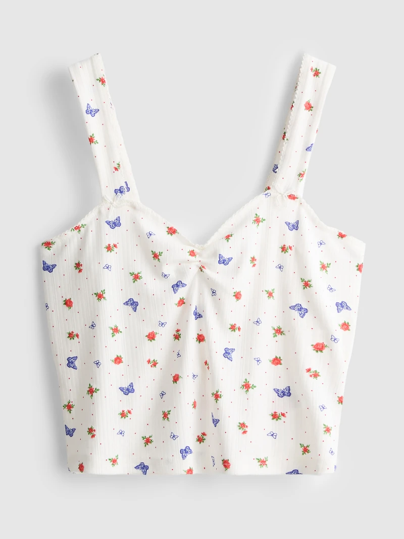 Ribbed Butterfly Pajama Cami