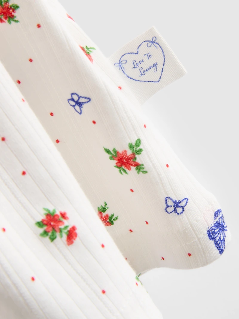 Ribbed Butterfly Pajama Cami