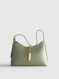 Metal Tab Shoulder Bag