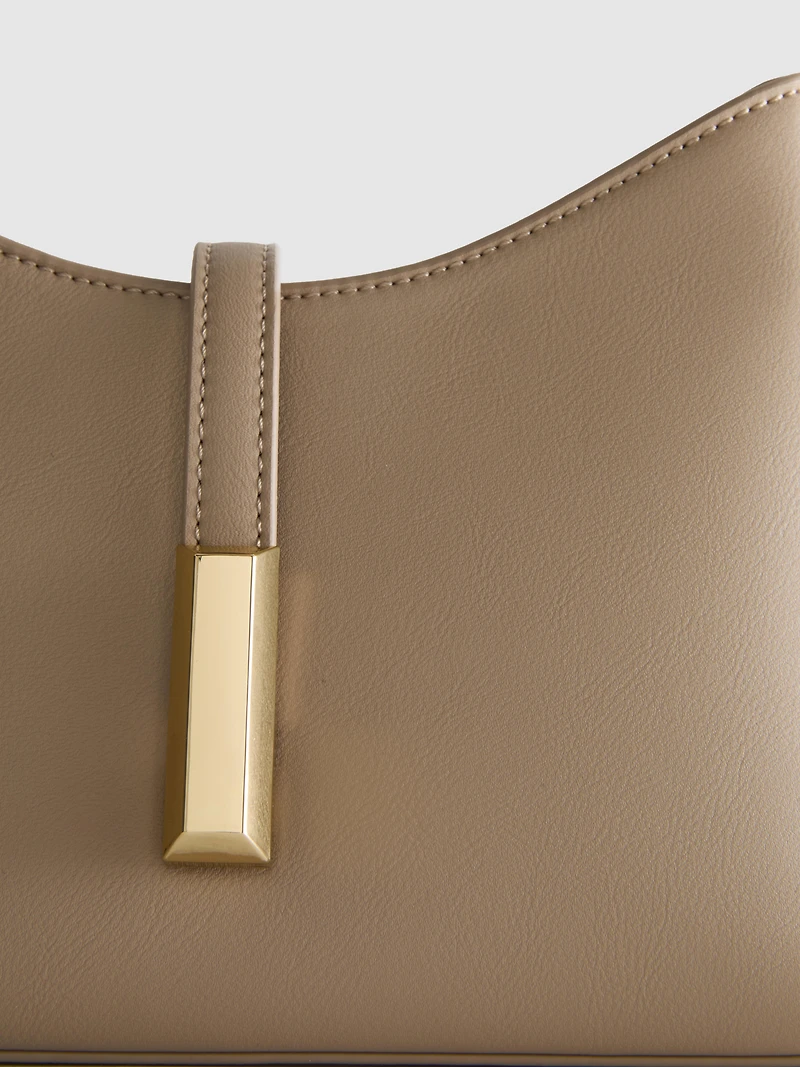 Metal Tab Shoulder Bag