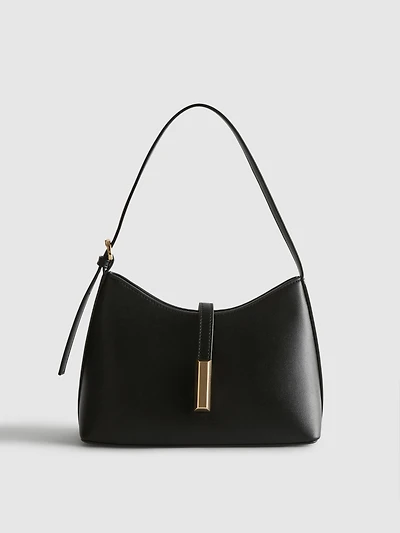 Metal Tab Shoulder Bag