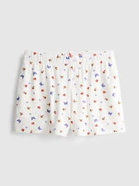 Ribbed Butterfly Pajama Shorts