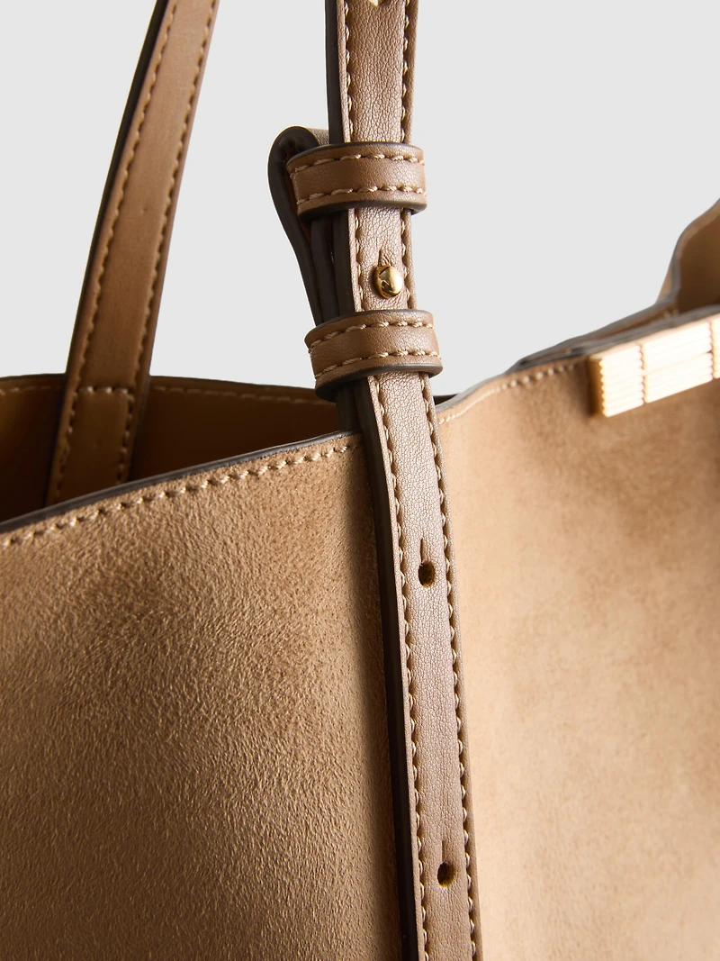 By Coleen Oversized Faux Suede Tote Bag