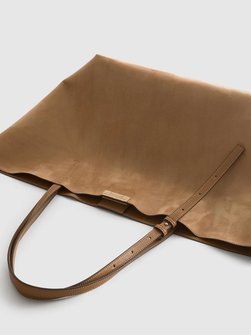 By Coleen Oversized Faux Suede Tote Bag